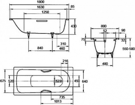   Kaldewei Advantage Saniform Plus 375-1   Anti-Slip  Easy-Clean