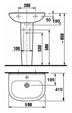 Раковина Roca Ria ZRU9302811 (50 см) Раковина Roca Ria ZRU9302811 (50 см)