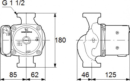 �������������� ����� Grundfos UPS 25-80 180