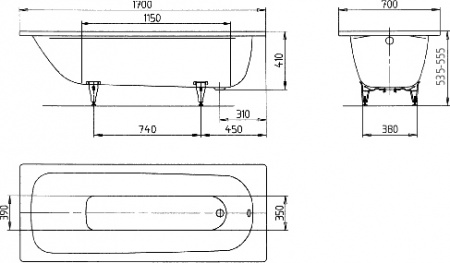   Kaldewei Advantage Saniform Plus 363-1   Easy-Clean