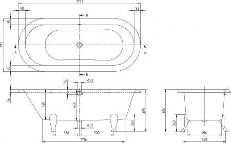   Villeroy & Boch Hommage UBQ180HOM700V-01 180x80,  