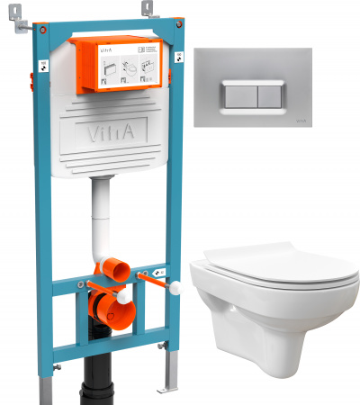 Комплект Унитаз подвесной STWORKI Хельсинки Clean On DPL EO slim 63429 безободковый + Инсталляция VitrA 800-2013 с кнопкой смыва, хром Комплект Унитаз подвесной STWORKI Хельсинки Clean On DPL EO slim 63429 безободковый + Инсталляция VitrA 800-2013 с кнопкой смыва, хром