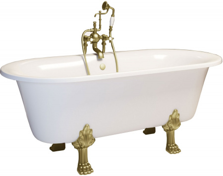 Ванна из искусственного камня Фэма Феррара 2 белая, ножки бронза Ванна из искусственного камня Фэма Феррара 2 белая, ножки бронза