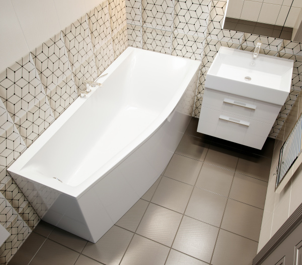 Ванна из искусственного камня Астра-Форм Скат 170x75, правая